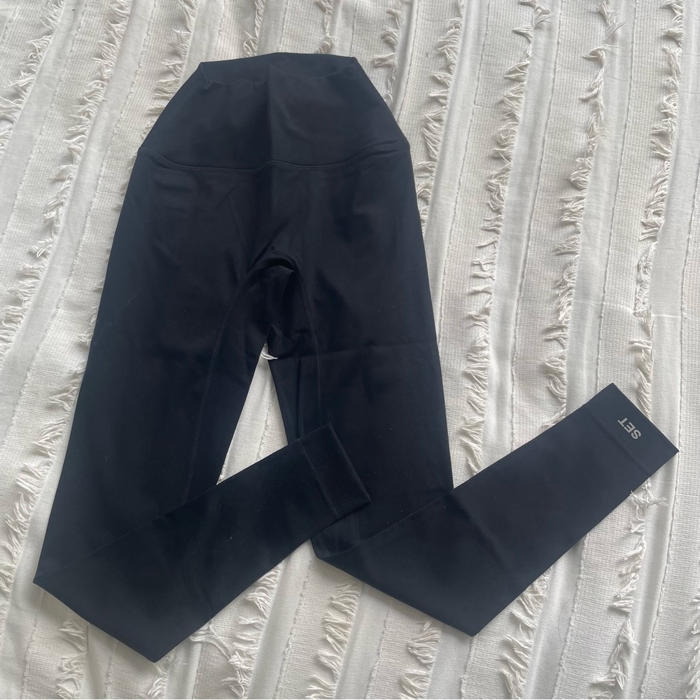 NWT Set Active SPORTBODY® SPORTY HIGH-RISE LEGGINGS in Onyx Black Size Small - Picture 5 of 5